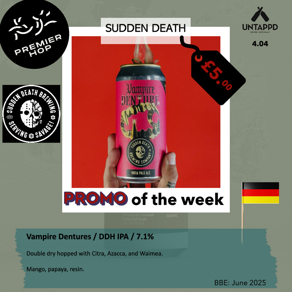 Sudden Death Brewing Co Vampire Dentures DDH IPA 7.1% Sudden Death Brewing Co Vampire Dentures DDH IPA 7.1%