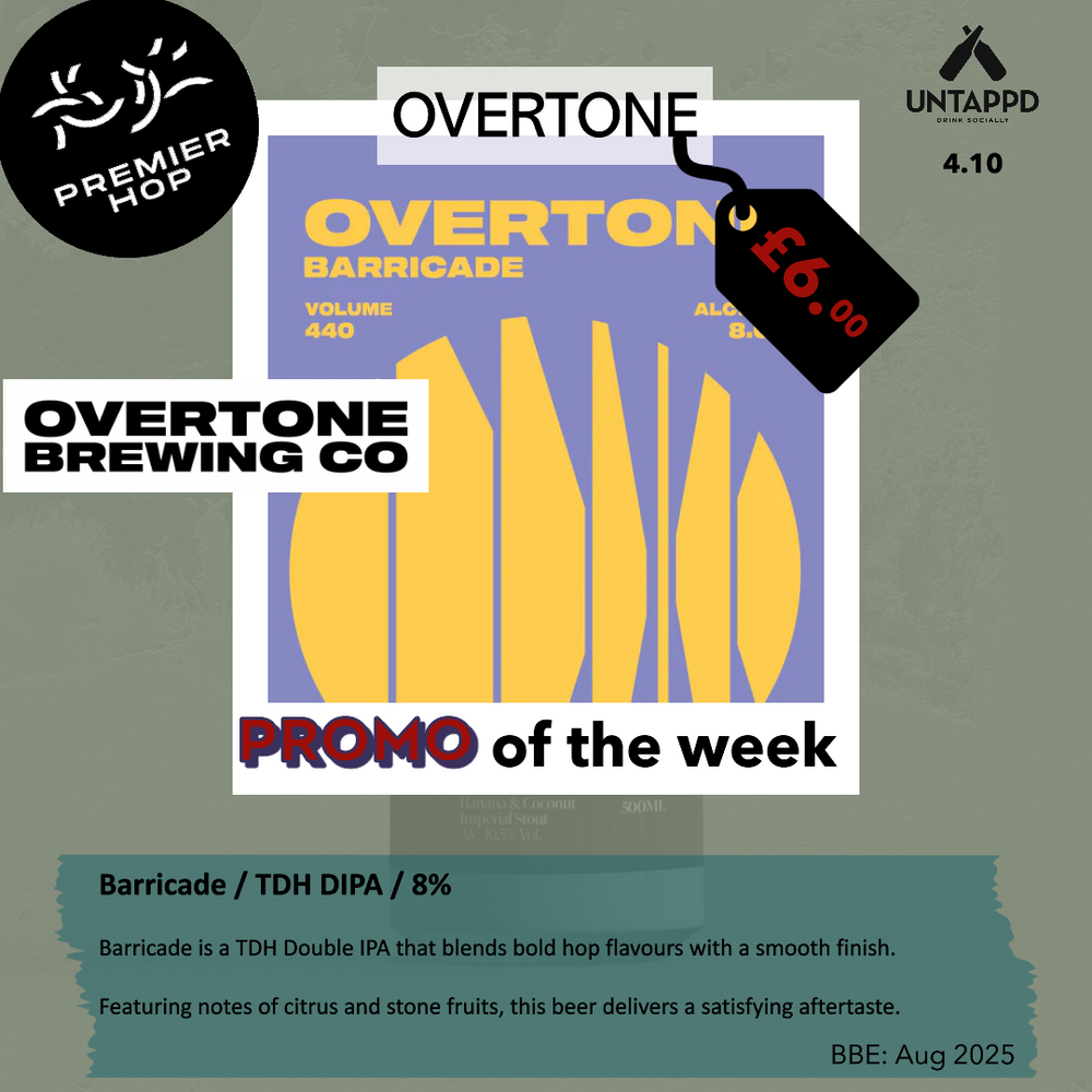 Overtone Brewing Co Barricade TDH DIPA 8% Overtone Brewing Co Barricade TDH DIPA 8%