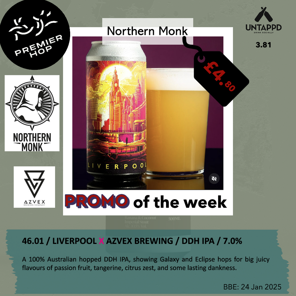 Northern Monk Brew Co Liverpool X Azvex DDH IPA 7% Northern Monk Brew Co Liverpool X Azvex DDH IPA 7%