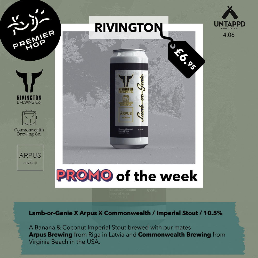 Rivington Brewing Co Lamb-or-Genie X Arpus X Commonwealth  Imperial Stout  10.5% - Premier Hop