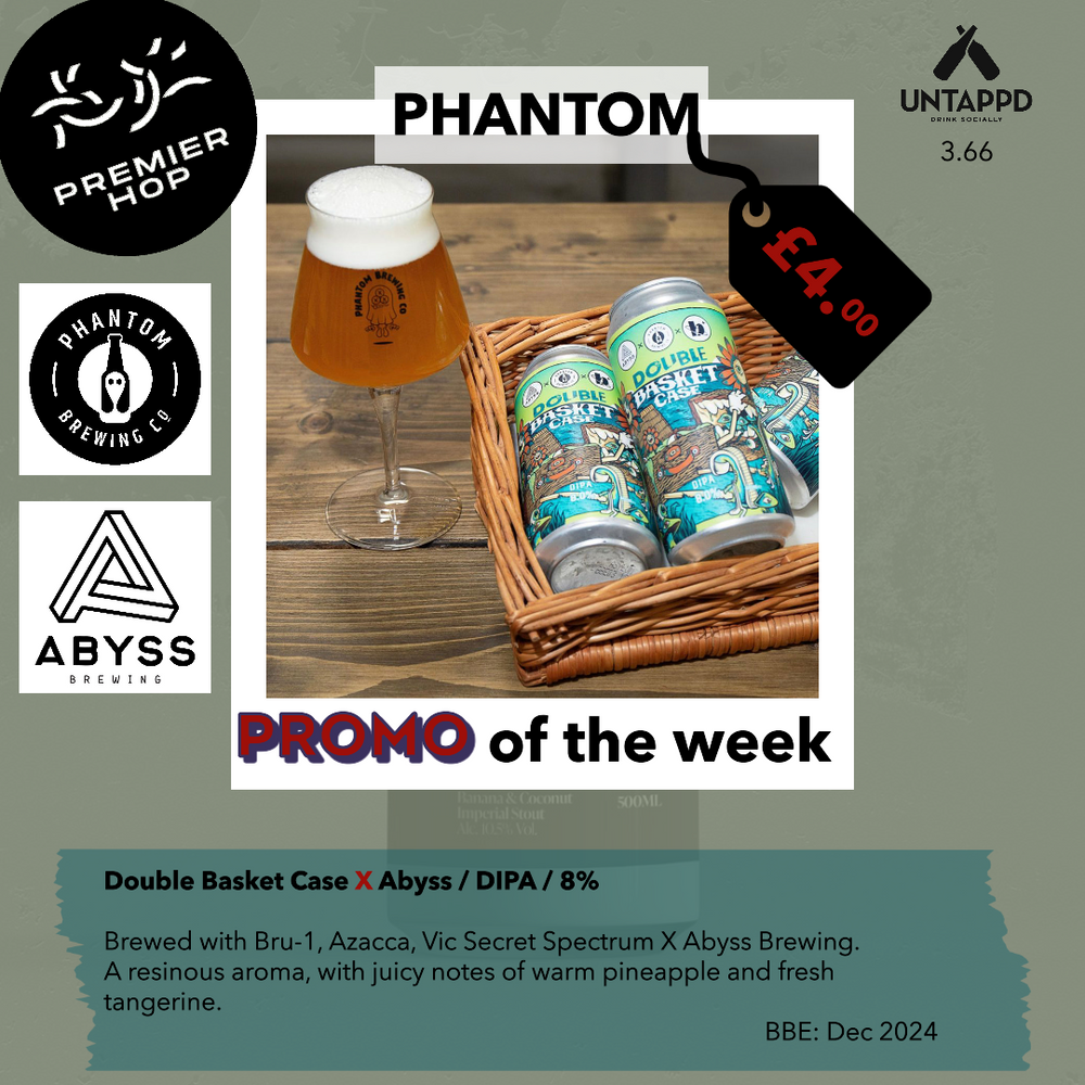 Phantom Brewing Double Basket Case X Abyss  DIPA  8% - Premier Hop