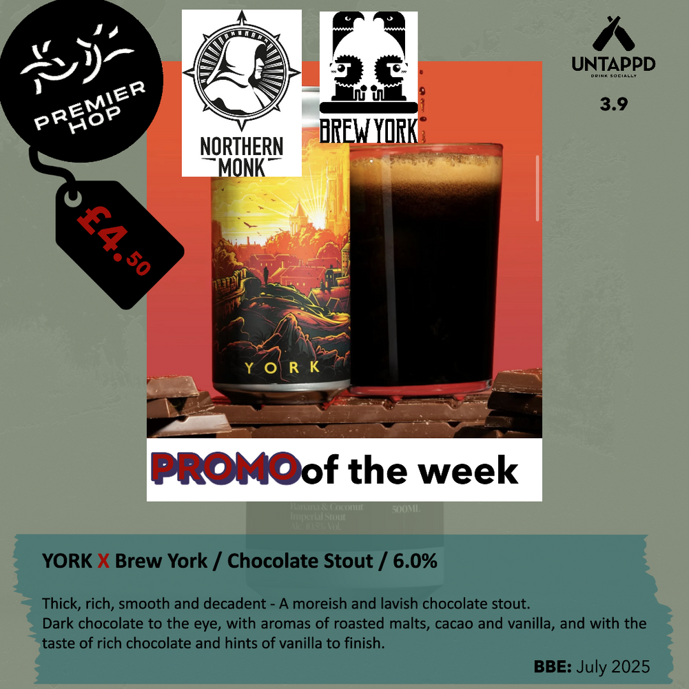 Northern Monk Brew Co YORK X Brew York  Chocolate Stout  6.0% - Premier Hop