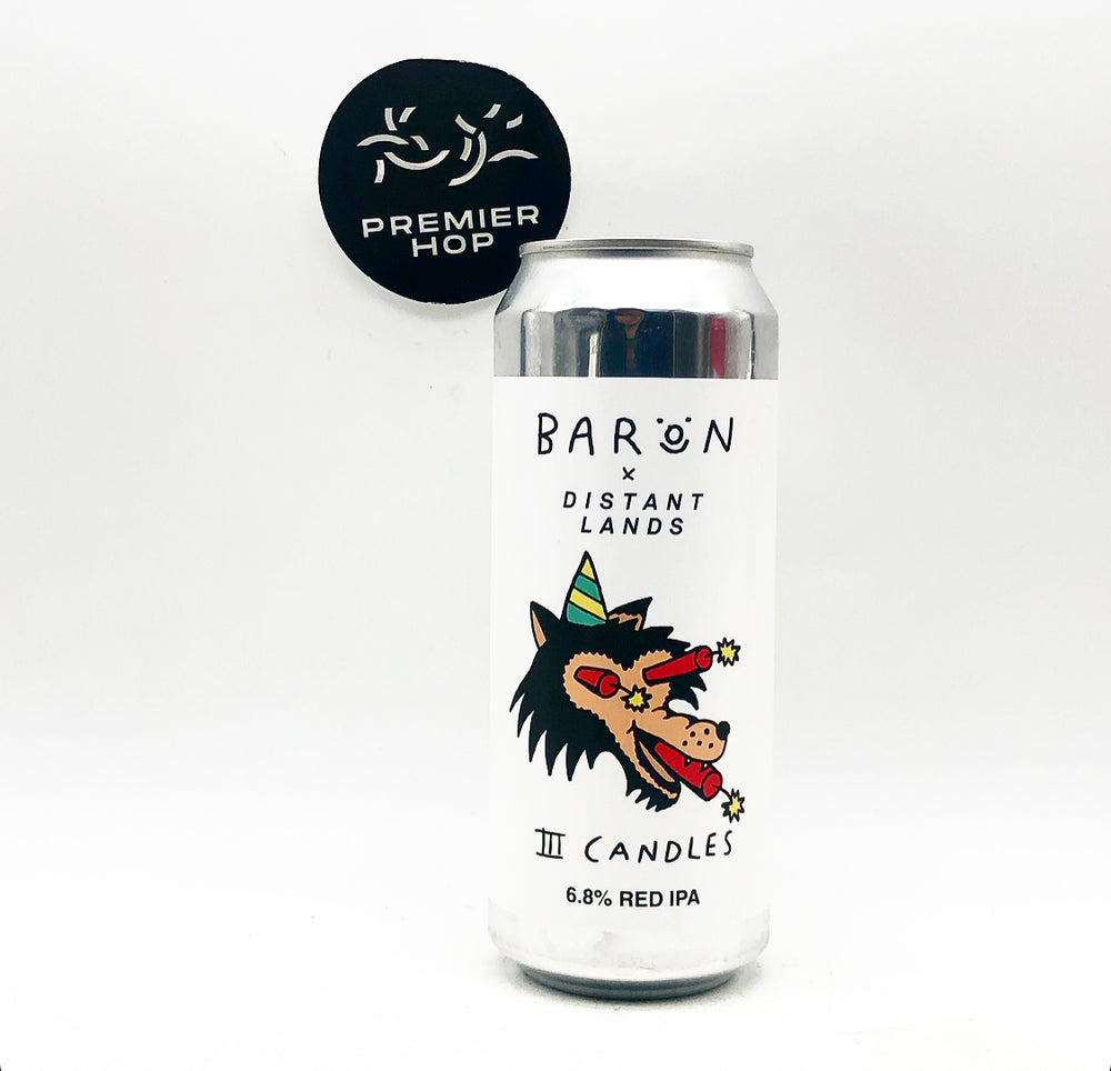 Baron Brewing Three Candles Red IPA 6.8% Baron Brewing Three Candles Red IPA 6.8%